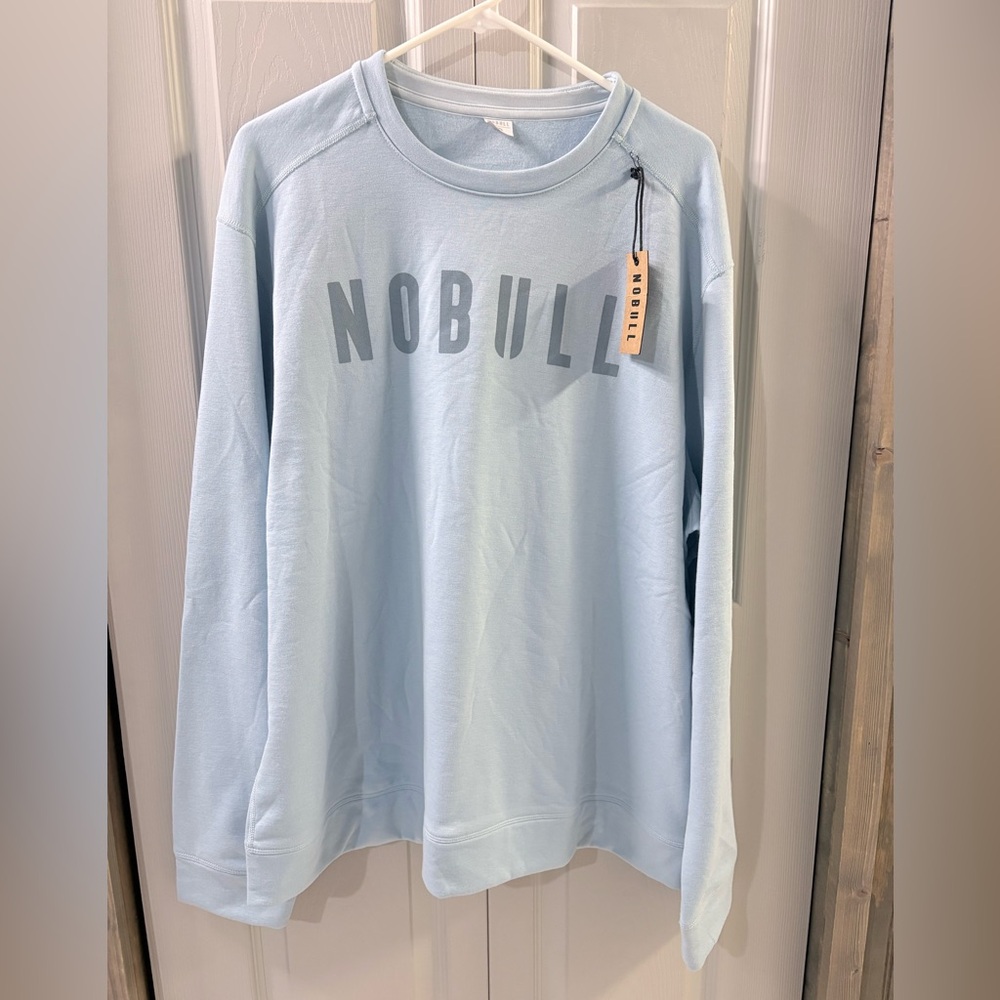 NWT NOBULL Men’s Crewneck icy blue size 2X fleece lined